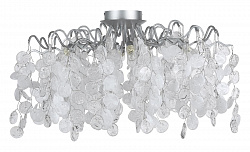 Потолочный светильник Crystal Lux TENERIFE PL8 SILVER в стиле Арт-деко. Коллекция TENERIFE. Подходит для интерьера 