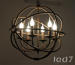 Светильник LED7 MOSCOW Loft Industry Circle Cage Candle, d50 в стиле . Коллекция . Подходит для интерьера 