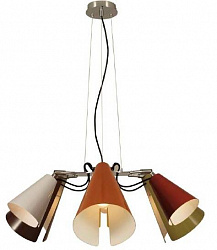 Подвесная люстра Divinare C1147/6 Lua Pendant lamp 6 arms brown в стиле Современный. Коллекция Lua. Подходит для интерьера ресторанов 