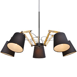 Подвесная люстра Arte Lamp A5700LM-5BK в стиле Современный. Коллекция Pinocchio. Подходит для интерьера Для офиса 