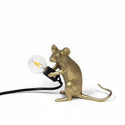 Настольная лампа Seletti 15071 GLD в стиле . Коллекция Mouse Lamp. Подходит для интерьера 