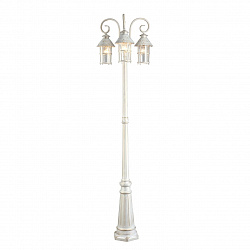 Фонарный столб Arte Lamp A1467PA-3WG в стиле Ретро. Коллекция Prague White. Подходит для интерьера 