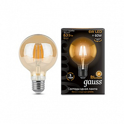 Лампа светодиодная Gauss 105802006 в стиле . Коллекция Filament G95. Подходит для интерьера 