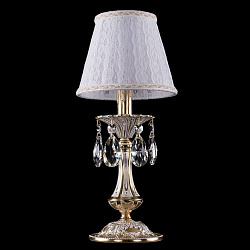 Настольная лампа декоративная Bohemia Ivele 1702L/1-30/GW/SH13A-160 в стиле Классический. Коллекция 7001 Gold White. Подходит для интерьера Для гостиной 